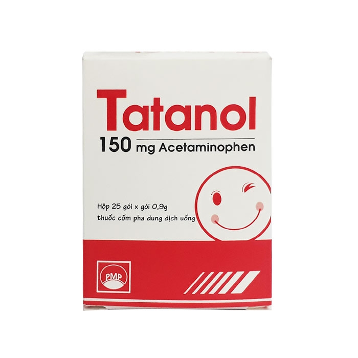 Thuốc giảm đau, hạ sốt Pymepharco Tatanol Acetaminophen 150mg, Hộp 25 gói