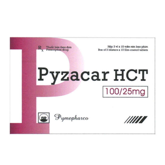 Pyzacar HCT 100/25mg PMP 3 vỉ x 10 viên