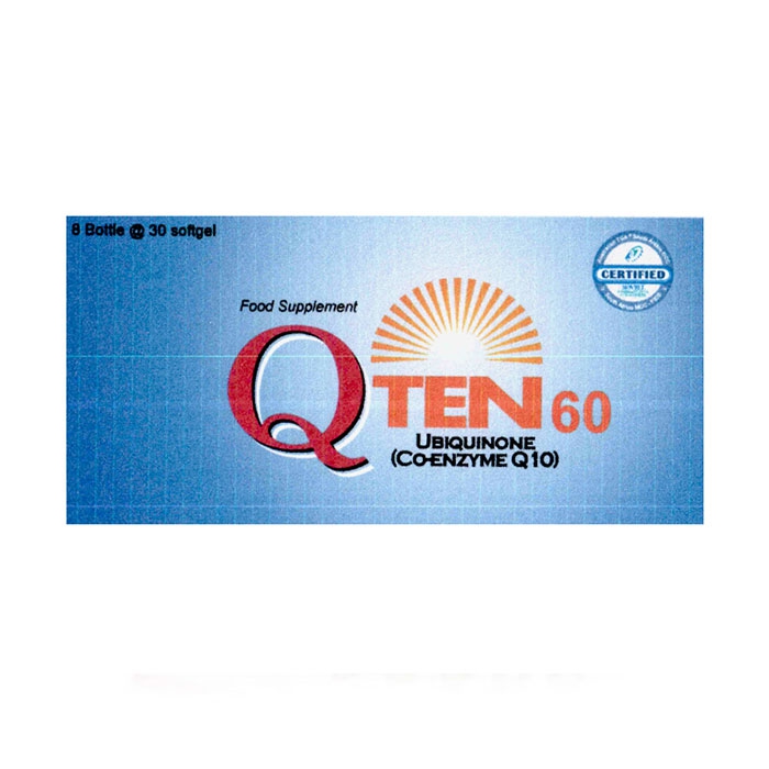 Viên uống bổ sung Coenzyme Q10 Q-Ten 60, 30 viên