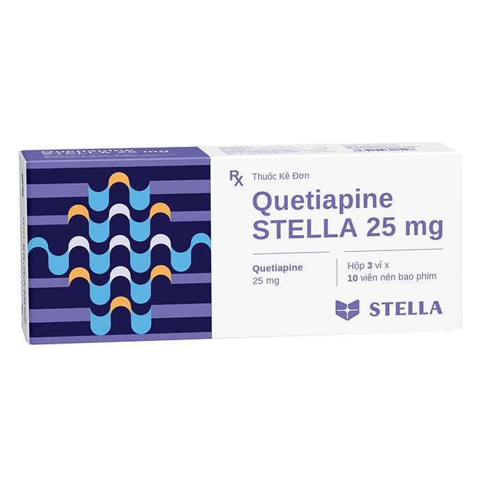 Quetiapine Stella 25mg, Hộp 30 Viên