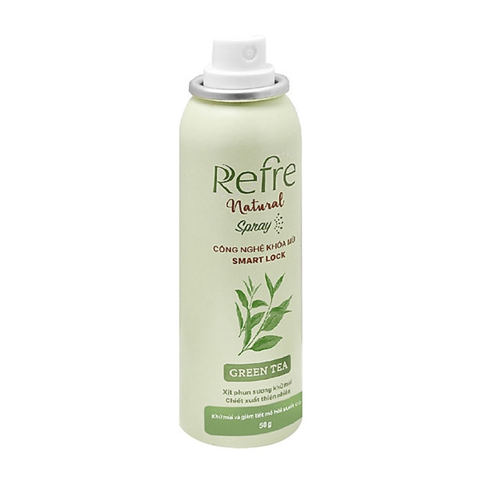 Refre Natural Spray Green Tea Rohto Mentholatum 50g - Xịt khử mùi cơ thể