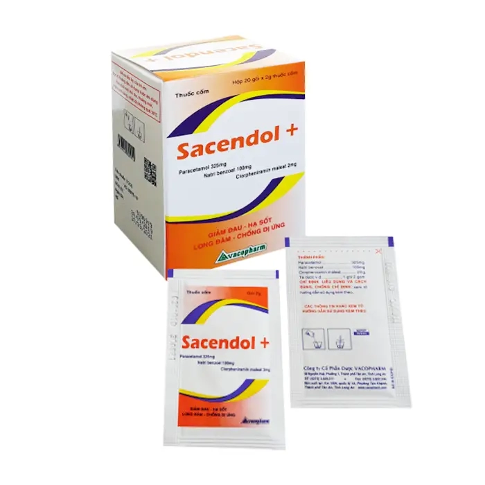 Sacendol + Vacopharm 20 gói x 1g - Thuốc cảm cúm