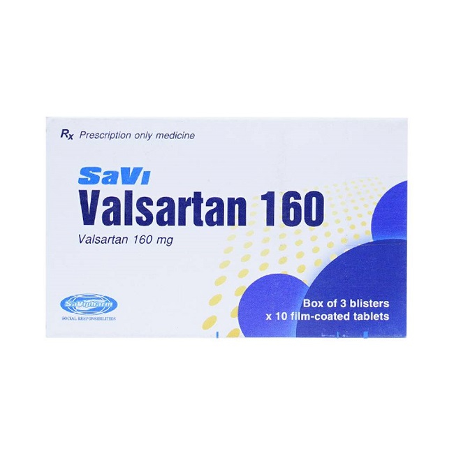 Thuốc điều trị tăng huyết áp Savi Valsartan 160 | Hộp 3 vỉ x 10 viên