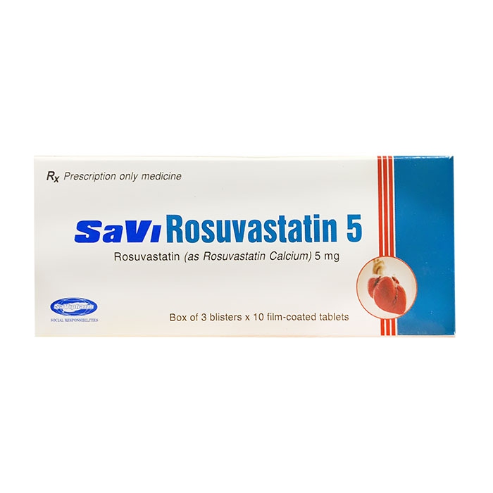 SaviPharma Savi Rosuvastatin 5mg, Hộp 30 Viên