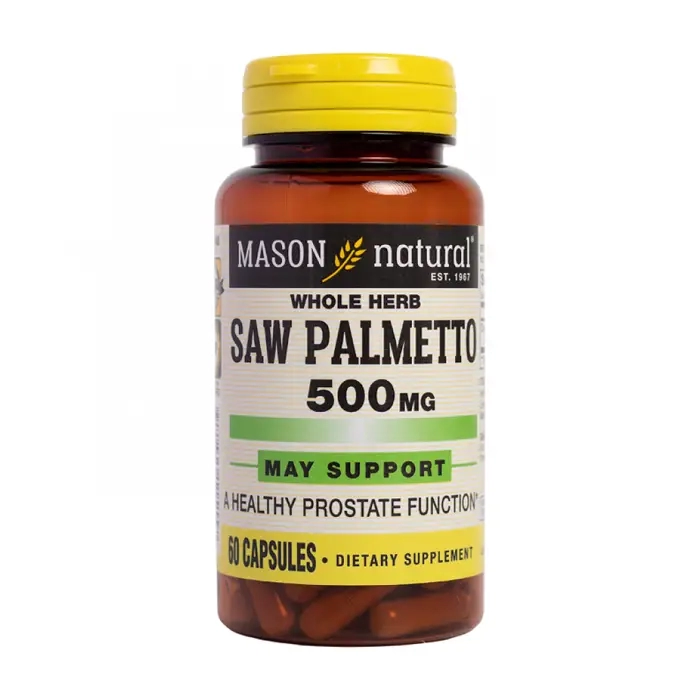 Saw Palmetto 500mg Mason Natural 60 viên - Hỗ trợ phì đại tuyến tiền liệt