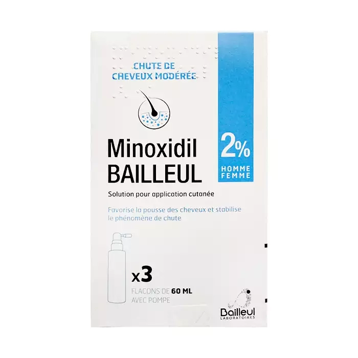 Set 3 Minoxidil 2% Bailleul 3 x 60ml - Thuốc mọc tóc