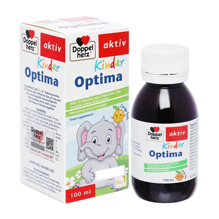 Siro Doppelherz Kinder Optima Vitamin tổng hợp cho trẻ biếng ăn, kém hấp thu