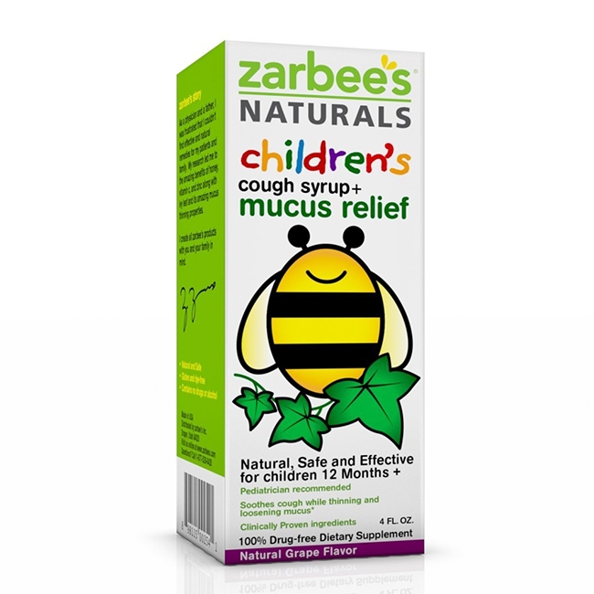 Siro ho Zarbee's Naturals Chidren's Cough Syrup + Mucus Reducer Cho bé 12 tháng tuổi.
