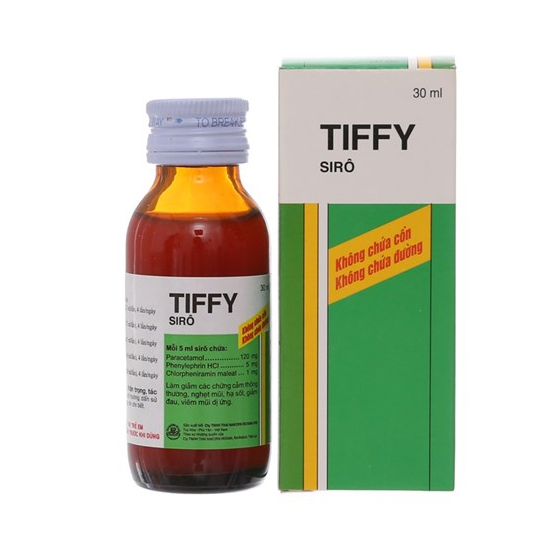 Siro trị cảm cúm, hạ sốt Tiffy 30ml