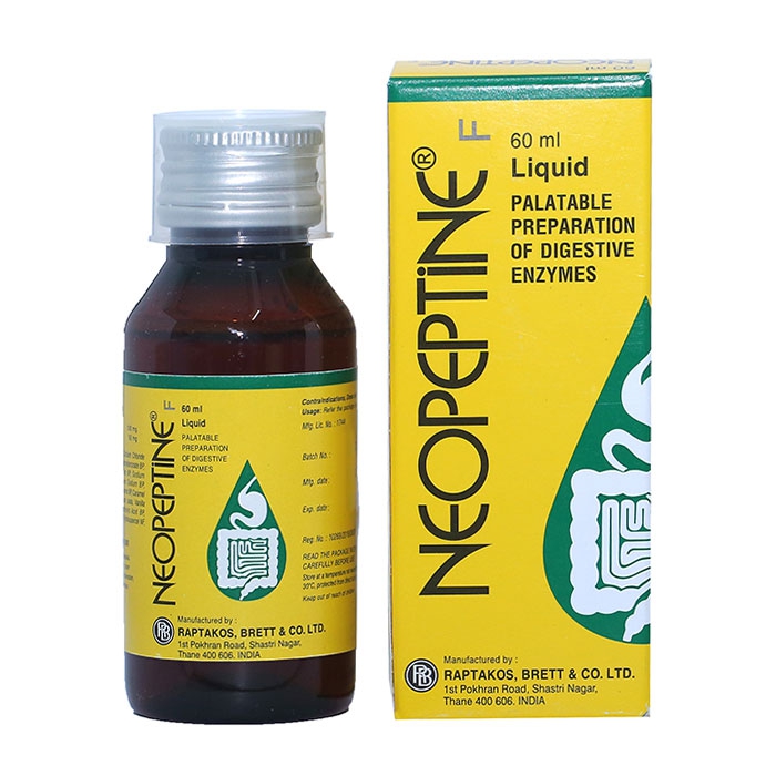 Siro trị đầy hơi, khó tiêu Neopeptin F Liquid, Chai 60ml
