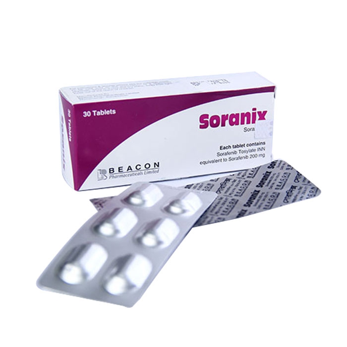 Thuốc ung thư Soranix 200mg ( Sorafenib 200mg ), Hộp 30 viên