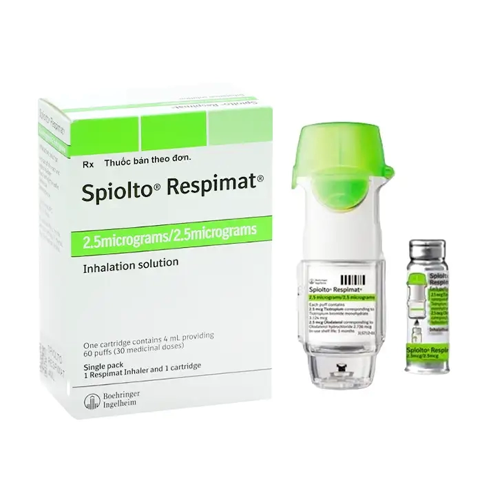 Spiolto Respimat 2.5mcg/2.5mcg Boehringer Ingelheim 30 liều xịt - Dung dịch hít trị tắc nghẽn phổi mãn tính