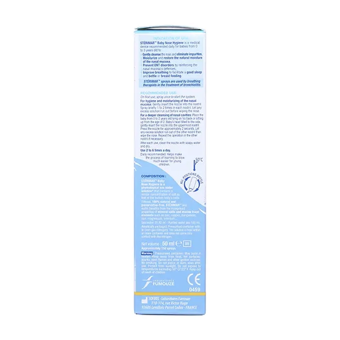 Sterimar Hygiene Du Nez Bébé 50ml - Xịt vệ sinh mũi cho trẻ