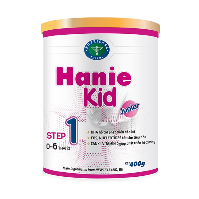 Sữa bột Hanie Kid 1 dành cho trẻ biếng ăn & suy dinh dưỡng 0-6 tháng tuổi, 400g