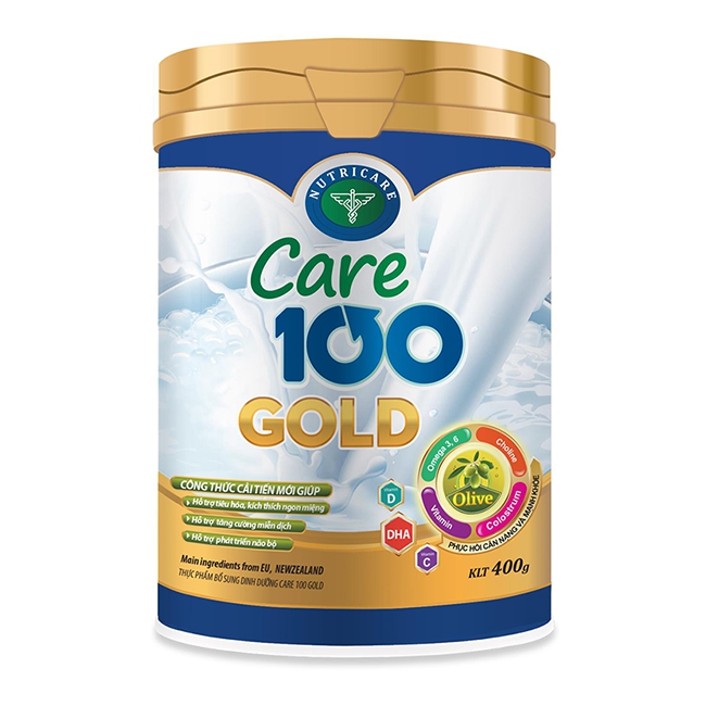 Sữa bột Nutricare Care 100 Gold cho trẻ biếng ăn suy dinh dưỡng 1-10 tuổi, 400g