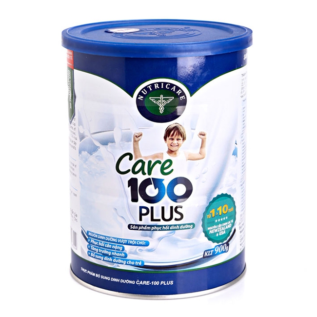 Sữa bột Nutricare Care 100 Plus cho trẻ biếng ăn nhẹ cân 1-10 tuổi, 900g
