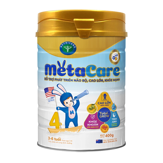 Sữa bột Nutricare Metacare 4 phát triển toàn diện cho trẻ 3-6 tuổi, 400g