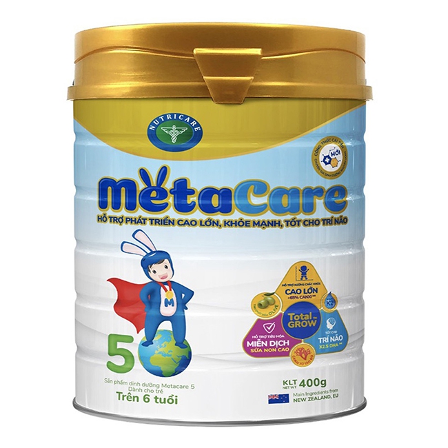Sữa bột Nutricare Metacare 5 phát triển toàn diện cho trẻ trên 6 tuổi, 400g