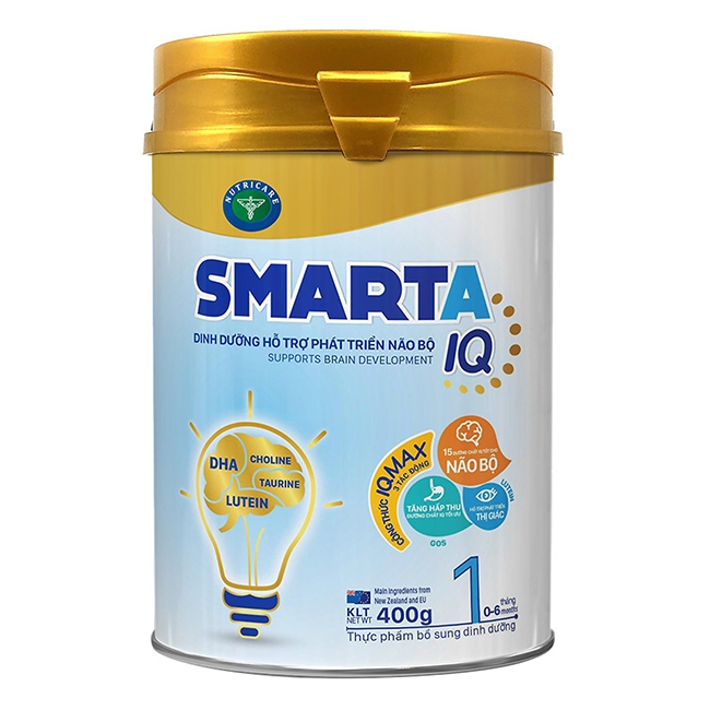 Sữa bột SMARTA IQ 1 hỗ trợ phát triển não bộ & dinh dưỡng cho bé 0-6 tháng tuổi, 400g