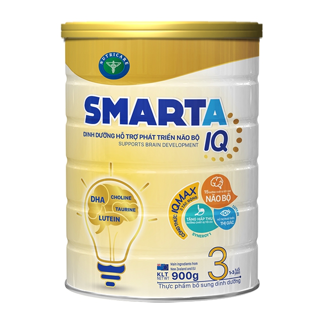 Sữa bột SMARTA IQ 3 hỗ trợ phát triển não bộ & dinh dưỡng cho bé 1-3 tuổi, 900g
