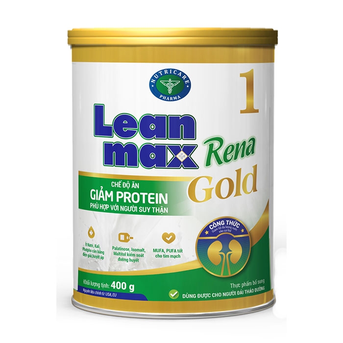Leanmax Rena Gold 1 Nutricare 400g - Sữa dinh dưỡng cho người suy thận