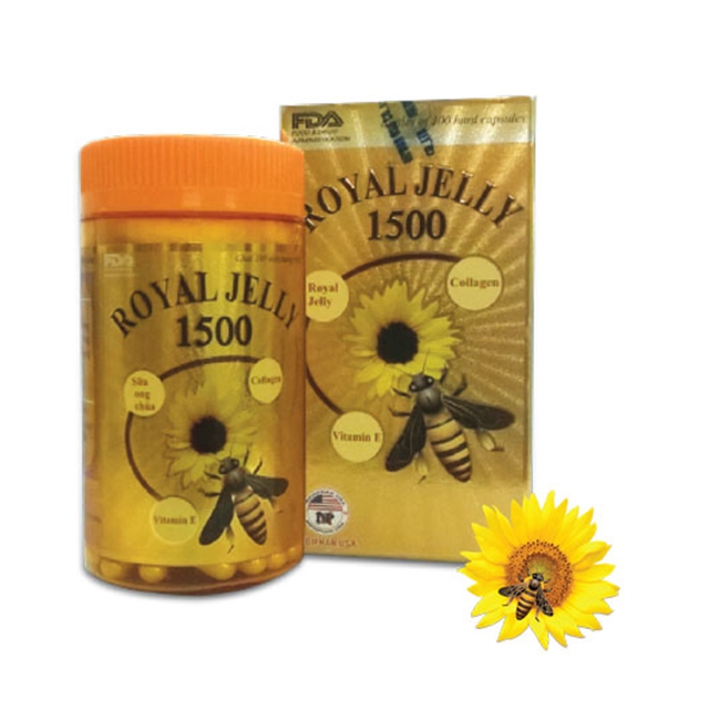 Sữa ong chúa Royal Jelly 1500 tái tạo da tăng cường sức khỏe