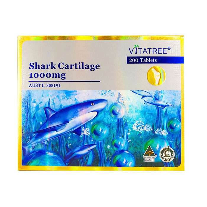 Tpbvsk Sụn cá mập Vitatree Shark Cartilage 1000mg, Chai 200 viên