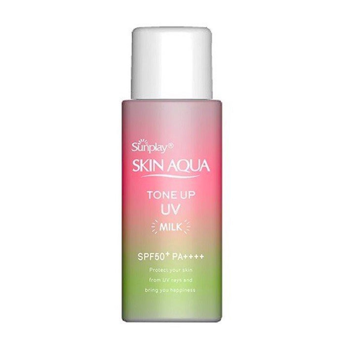Sunplay Skin Aqua Tone Up UV Milk Happiness Aura (Rose) Rohto Mentholatum 50g - Sữa chống nắng