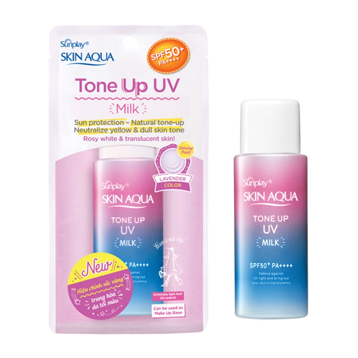 Sunplay Skin Aqua Tone Up UV Milk Lavender Rohto Mentholatum 50g - Sữa chống nắng