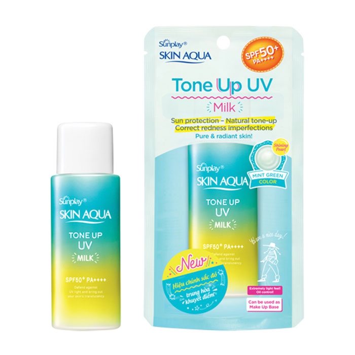 Sunplay Skin Aqua Tone Up UV Milk Mint Green Rohto Mentholatum 50g - Sữa chống nắng