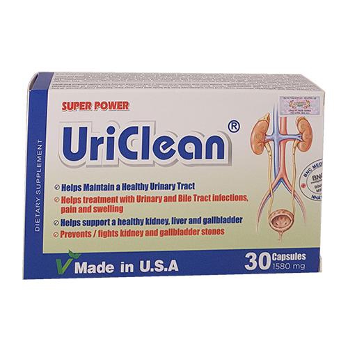 Super Power UriClean hỗ trợ điều trị sỏi thận, Hộp 30 viên