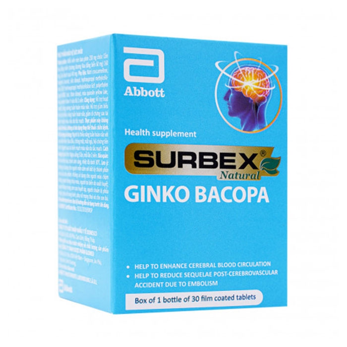 Surbex Natural Ginko Bacopa Abbott 30 viên