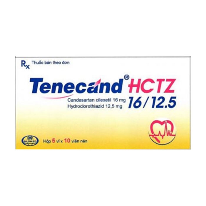 Tenecand HCTZ 16/12.5 Glomed, Hộp 5 vỉ x 10 viên