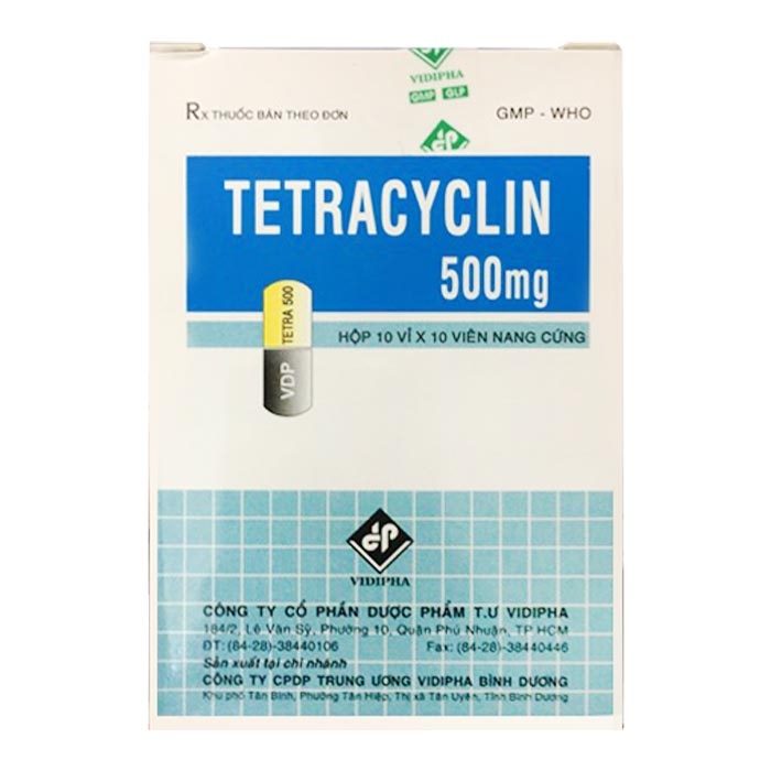 Tetracyclin 500mg Vidipha 10 vỉ x 10 viên