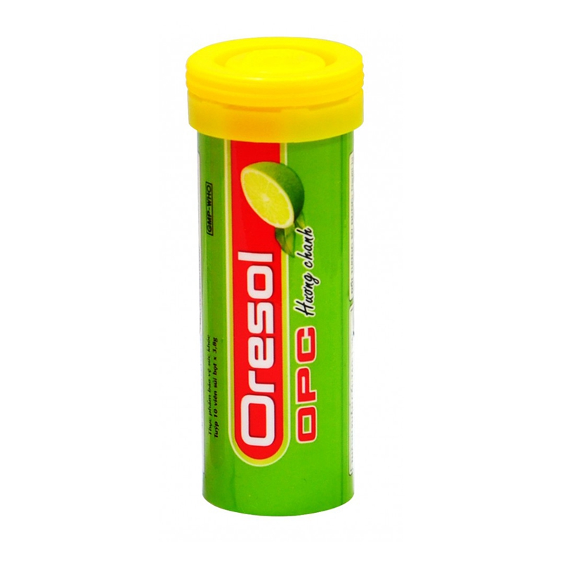 Thực phẩm bảo vệ sức khỏe OPC Oresol hương chanh, Tube 10 viên