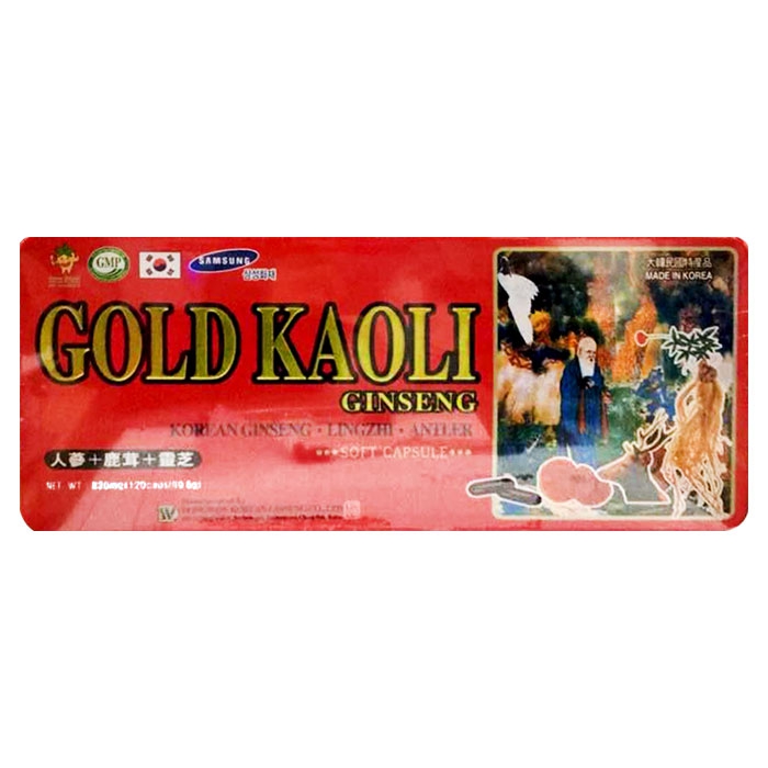 Thực phẩm tăng cường sức khỏe Gold kaoli Gingeng 830mg , Hộp 120 viên