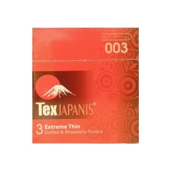 Bao cao su Texjapanis Dotted & Strawberry Flavour (3 cái)