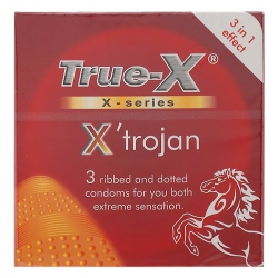 Bao cao su True-X X’trojan, X-series Gân Và Chấm Nổi (Hộp 3 cái)