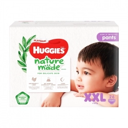 Bỉm - Tã quần Huggies Nature siêu cao cấp size XXL 26 miếng (cho bé >15kg)