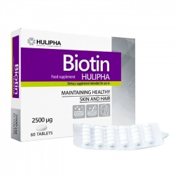 Biotin HULIPHA 2500mcg 2 vỉ x 30 viên - Hỗ trợ da, móng, tóc chắc khoẻ