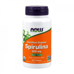 Certified Organic Spirulina 500mg Now 100 viên - Viên uống tảo xoắn