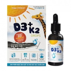 D3+ K2 Drops Naga Children 15ml - Giúp bổ sung vitamin D3 và vitamin K2