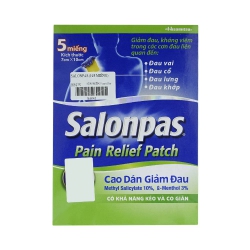 Dán giảm đau Salonpas Methyl salicylate/L-Menthol 10%/3%, Hộp 5 miếng