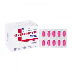 Erythromycin 500mg Mekophar 10 vỉ x 10 viên - Trị nhiễm khuẩn đường hô hấp