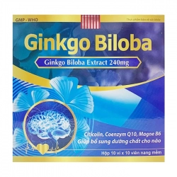 Ginkgo Biloba 240mg MediUSA XANH DƯƠNG, 10 vỉ x 10 viên
