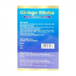 Ginkgo Biloba 240mg MediUSA XANH DƯƠNG, 10 vỉ x 10 viên