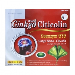 Ginkgo Biloba Citicolin 240mg MediUSA, 10 vỉ x 10 viên