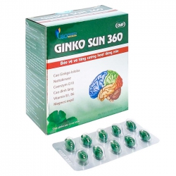 Tpbvsk bổ não Ginko Sun 360, Hộp 100 viên