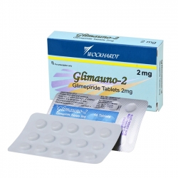 GLIMAUNO-2 Glimepiride 2mg điều trị đái tháo đường type 2
