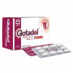 Thuốc giảm đau, hạ sốt  Abbott Glotadol Power 650mg/65mg, Hộp 100 viên